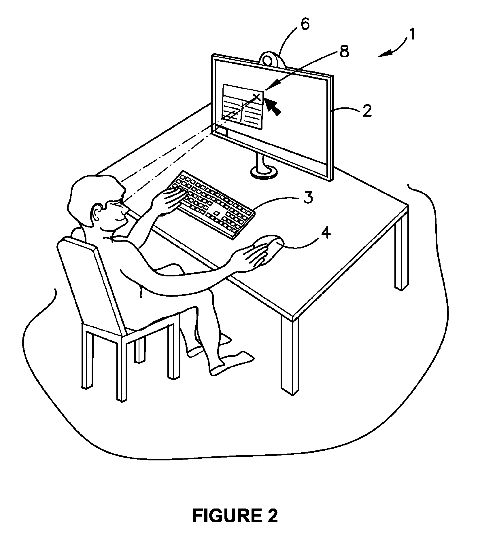 Automatic calibration of a gaze direction algorithm from user behavior