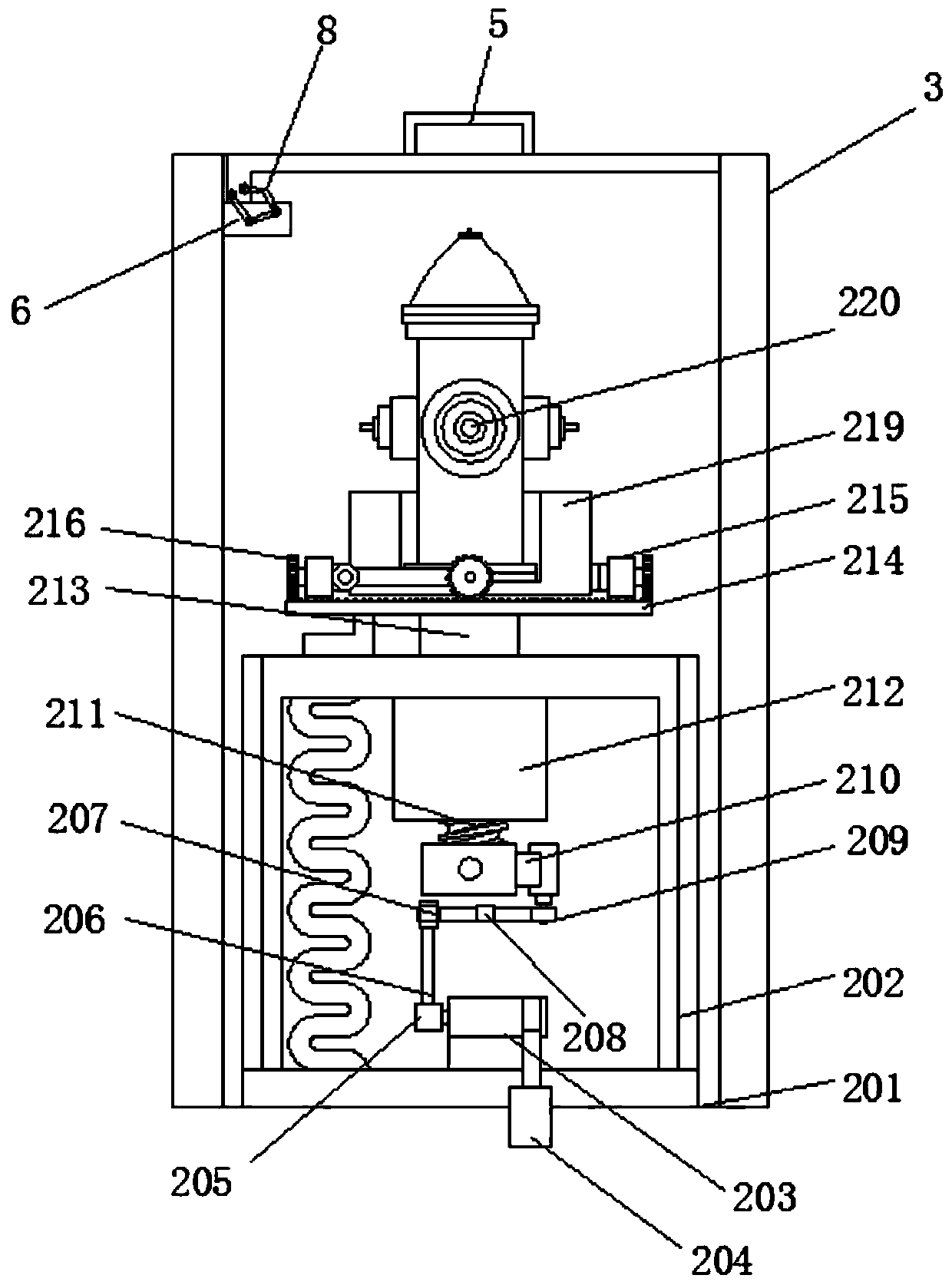 Easy-to-use fire hydrant protection device based on linkage principle of connecting rod