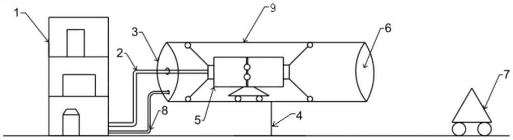 Experimental device and method for repairing pipeline by curing soft lining material