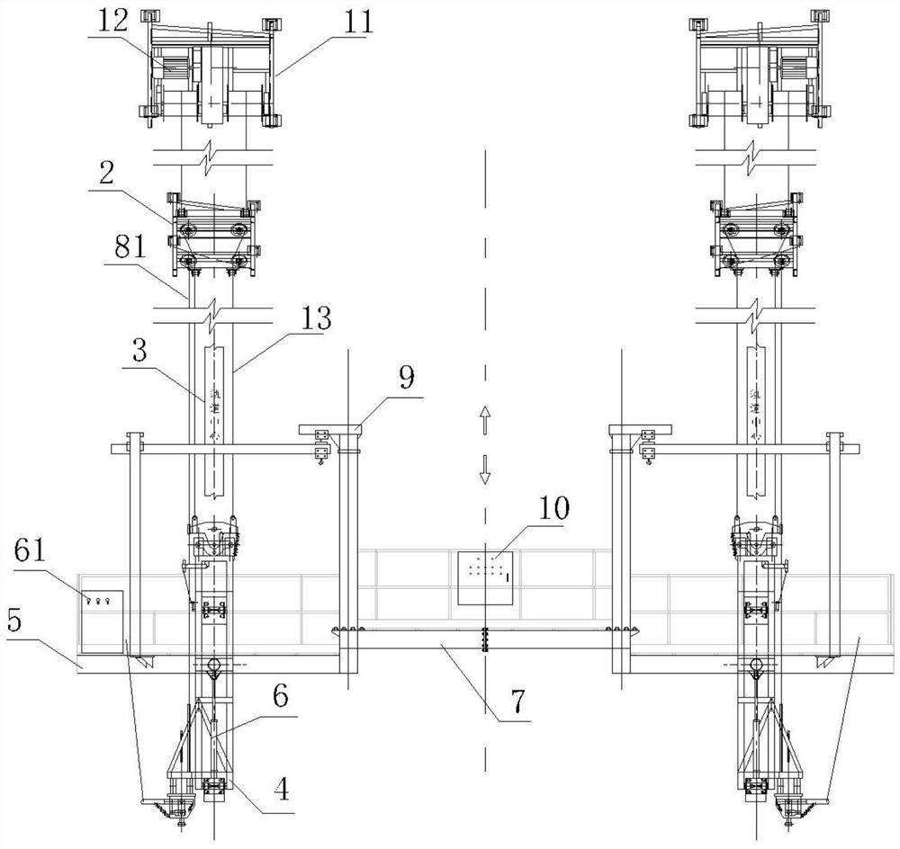 Operation platform capable of ascending and descending along cambered surface dome and mounting method thereof