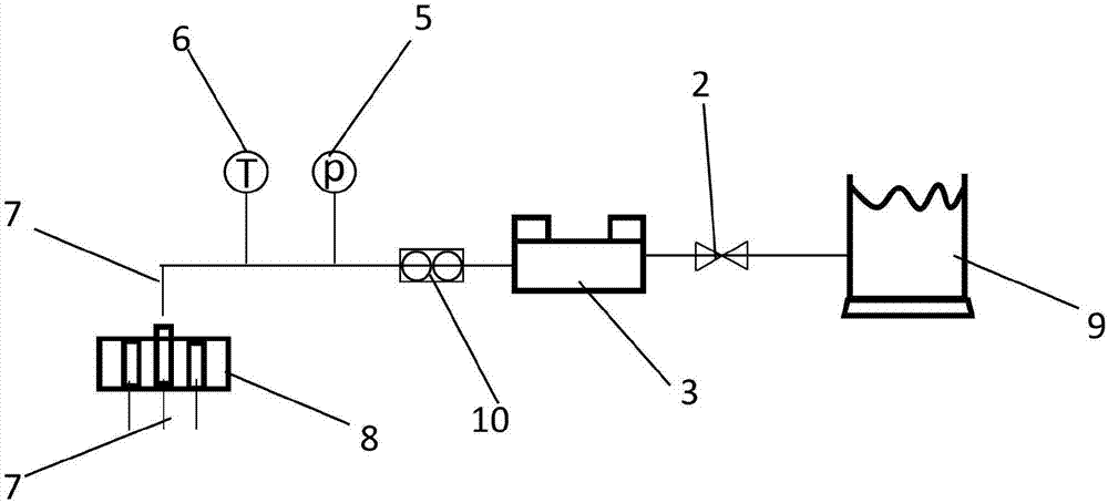 Device for simulating natural gas hydrate row type horizontal well seawater injection mining