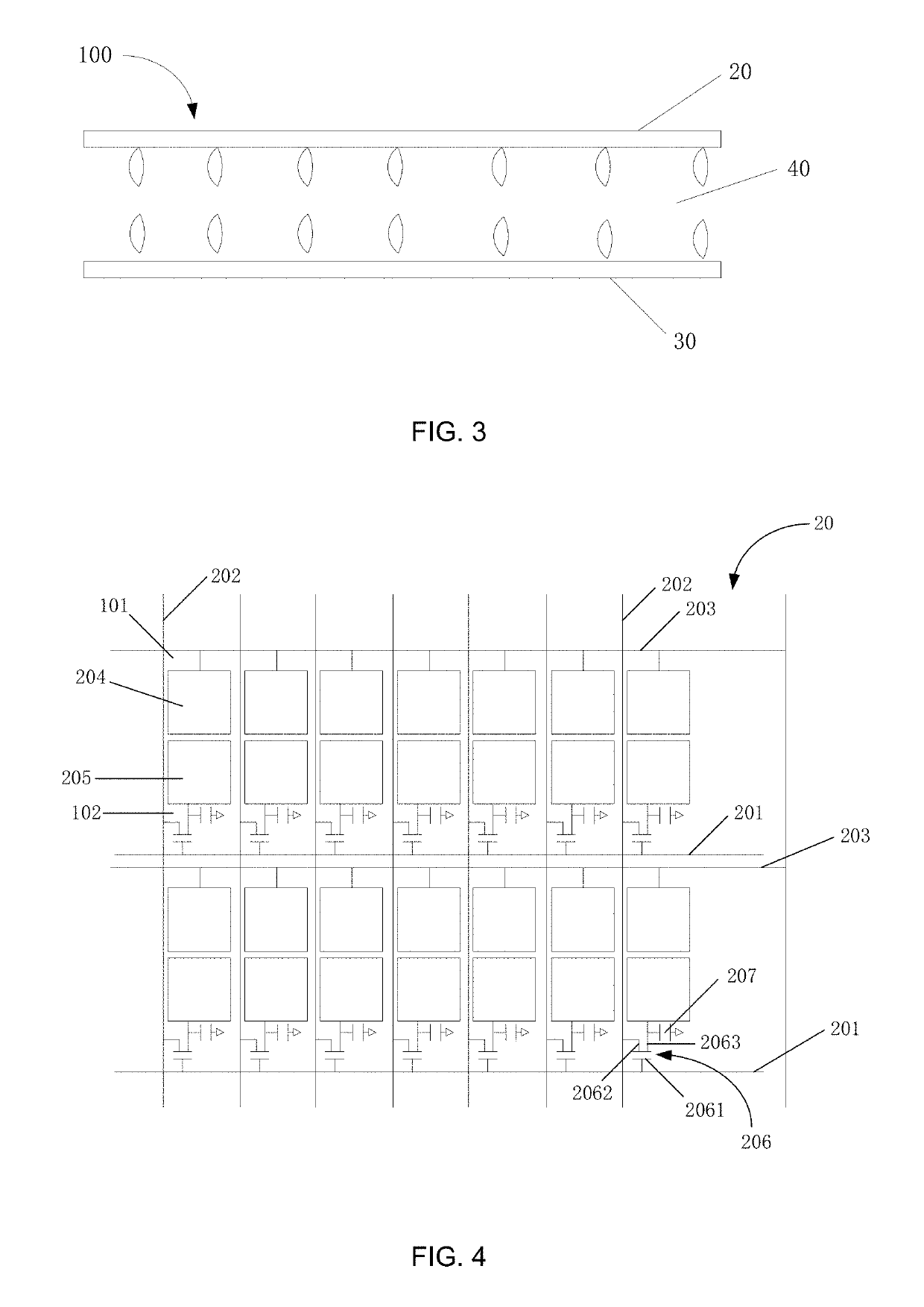 Display panel having perspective function and array substrate