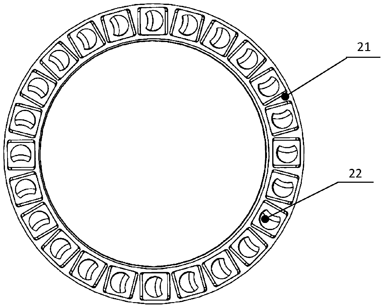 Open type diamond tilting pad thrust bearing