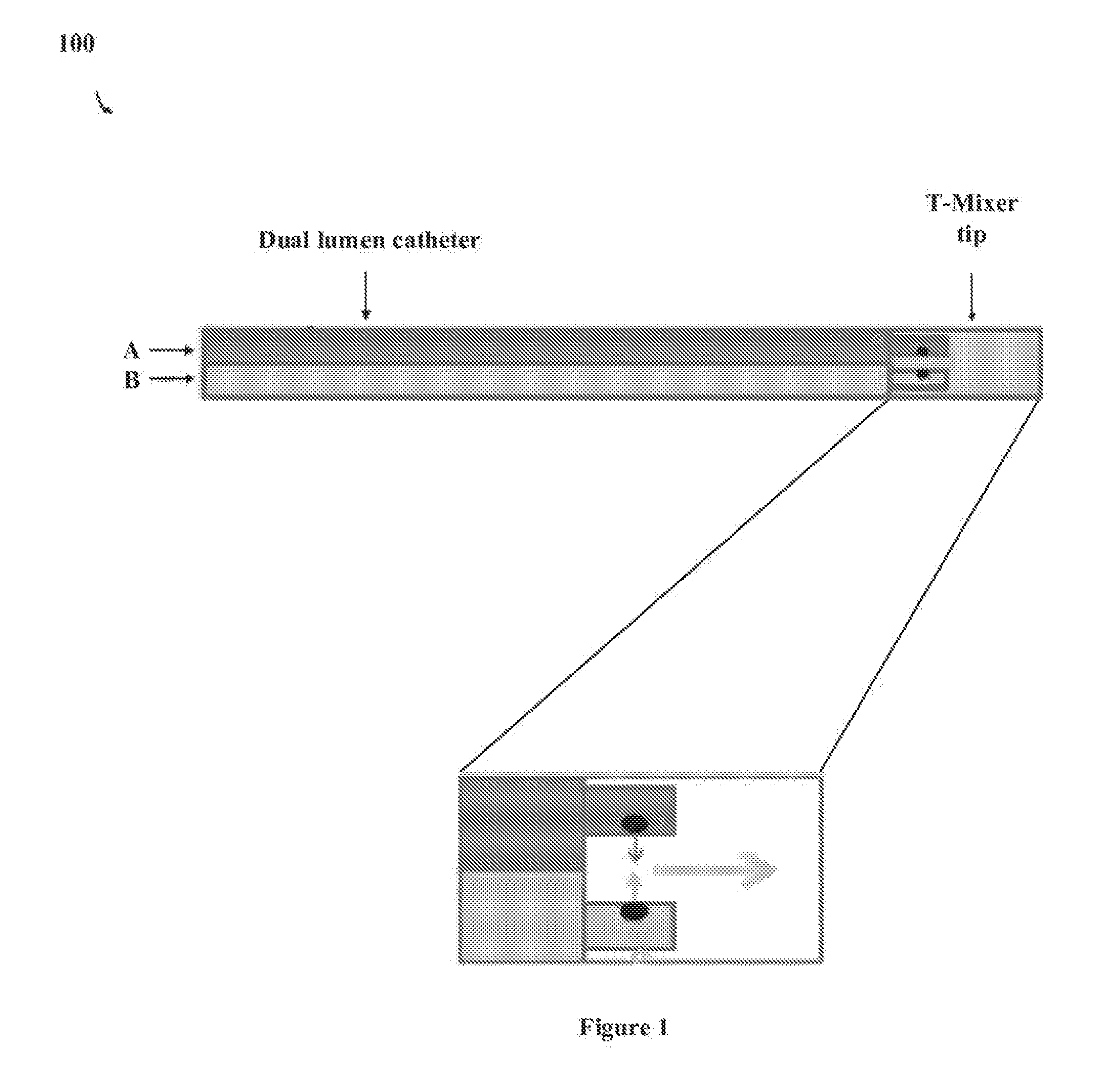 Mixing catheter for two-part system