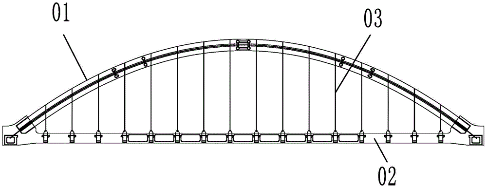 A concrete tie rod arch bridge suspender lower anchor end connection structure and its construction method