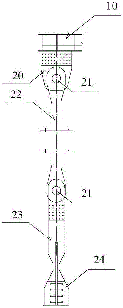 Rigid tension pendulum for bridge