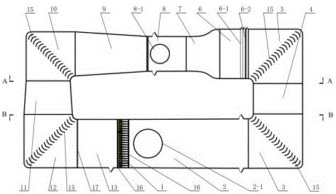 Reverse-flow type frequency conversion speed regulation multi-fan array wind tunnel and test method thereof