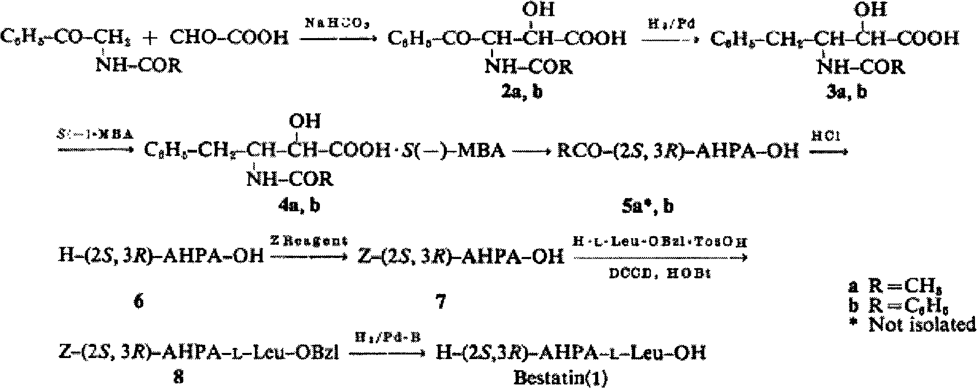 Method for preparing ubenimex hydrolysis intermediates