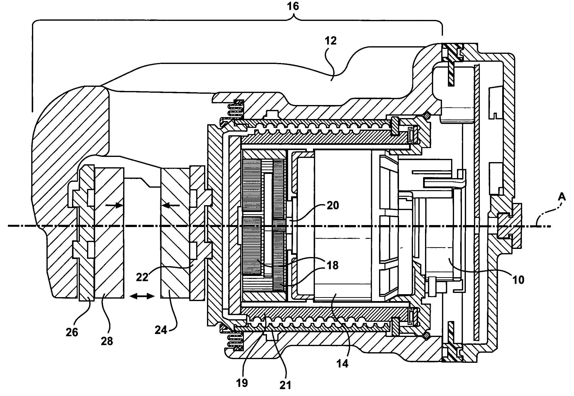 Park brake system having a latching device