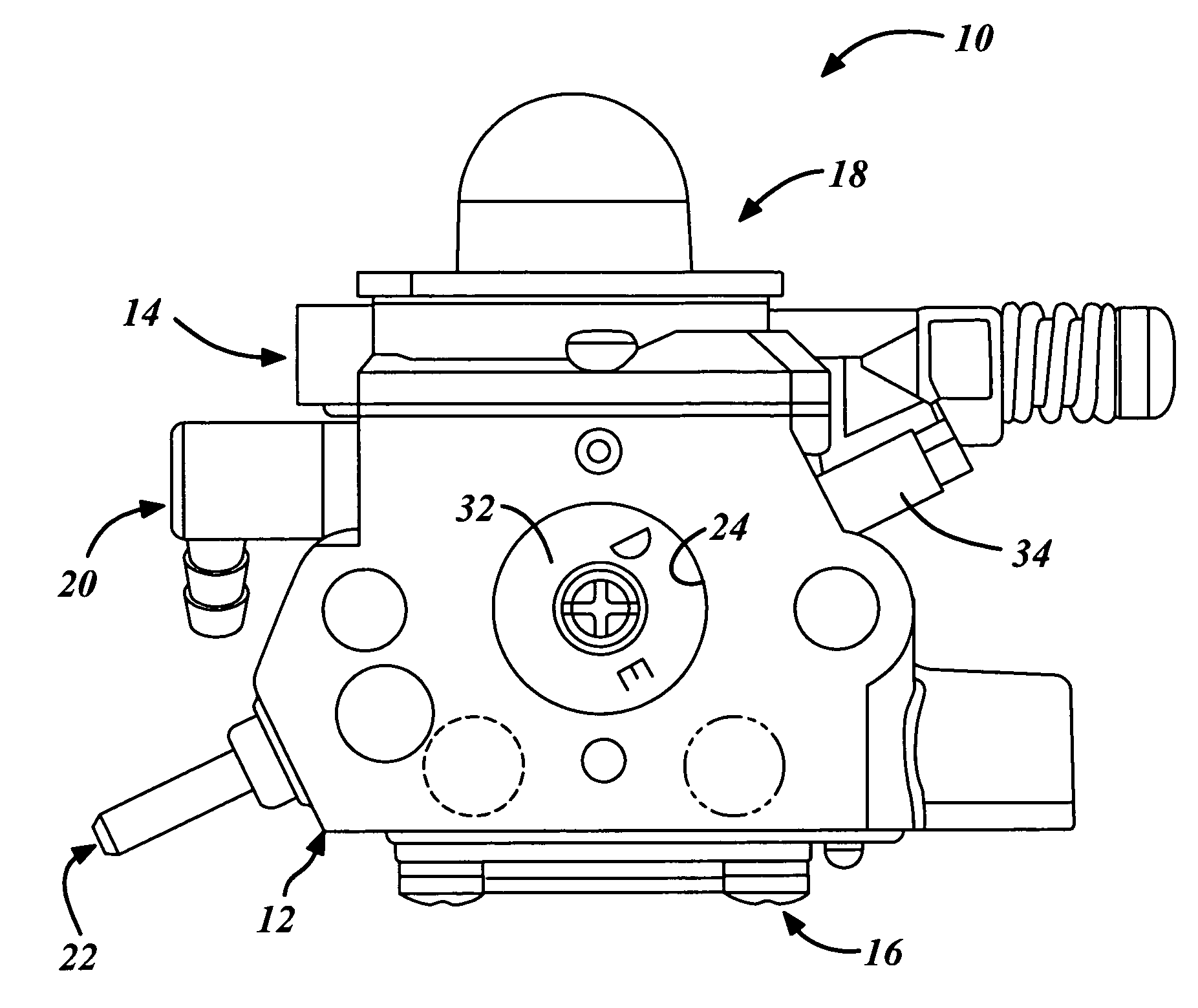 Auxiliary fuel and air supply in a carburetor