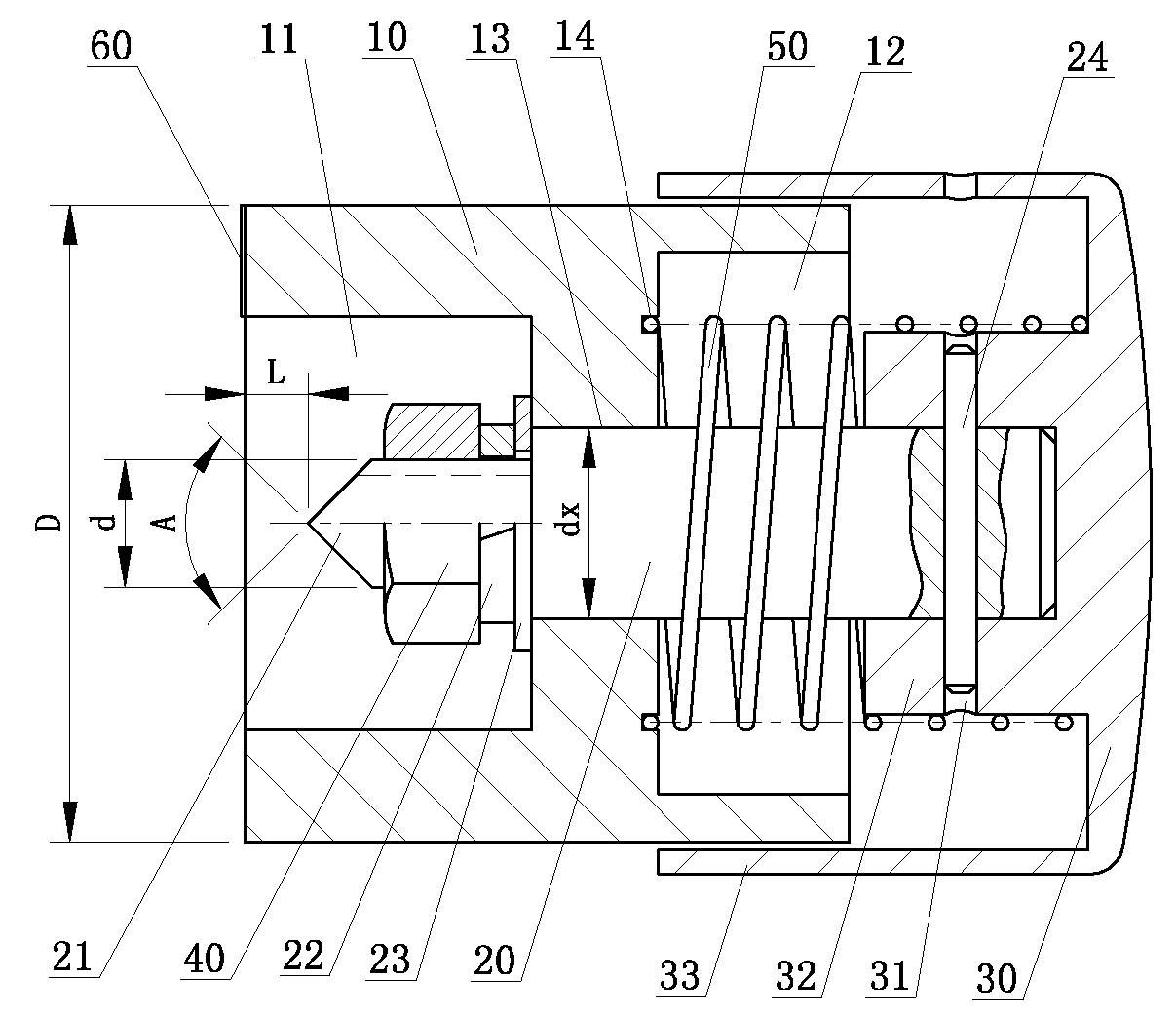 Car safety hammer with prestressing force