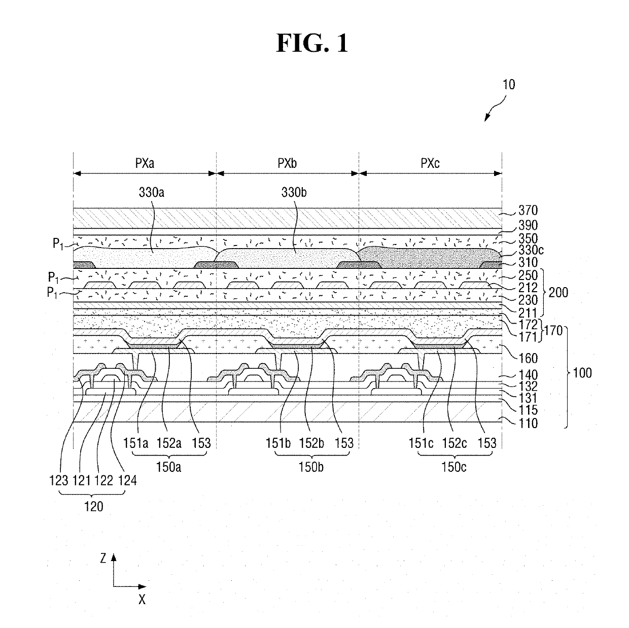 Display device including organic layer including pigment or dye and method of manufacturing thereof