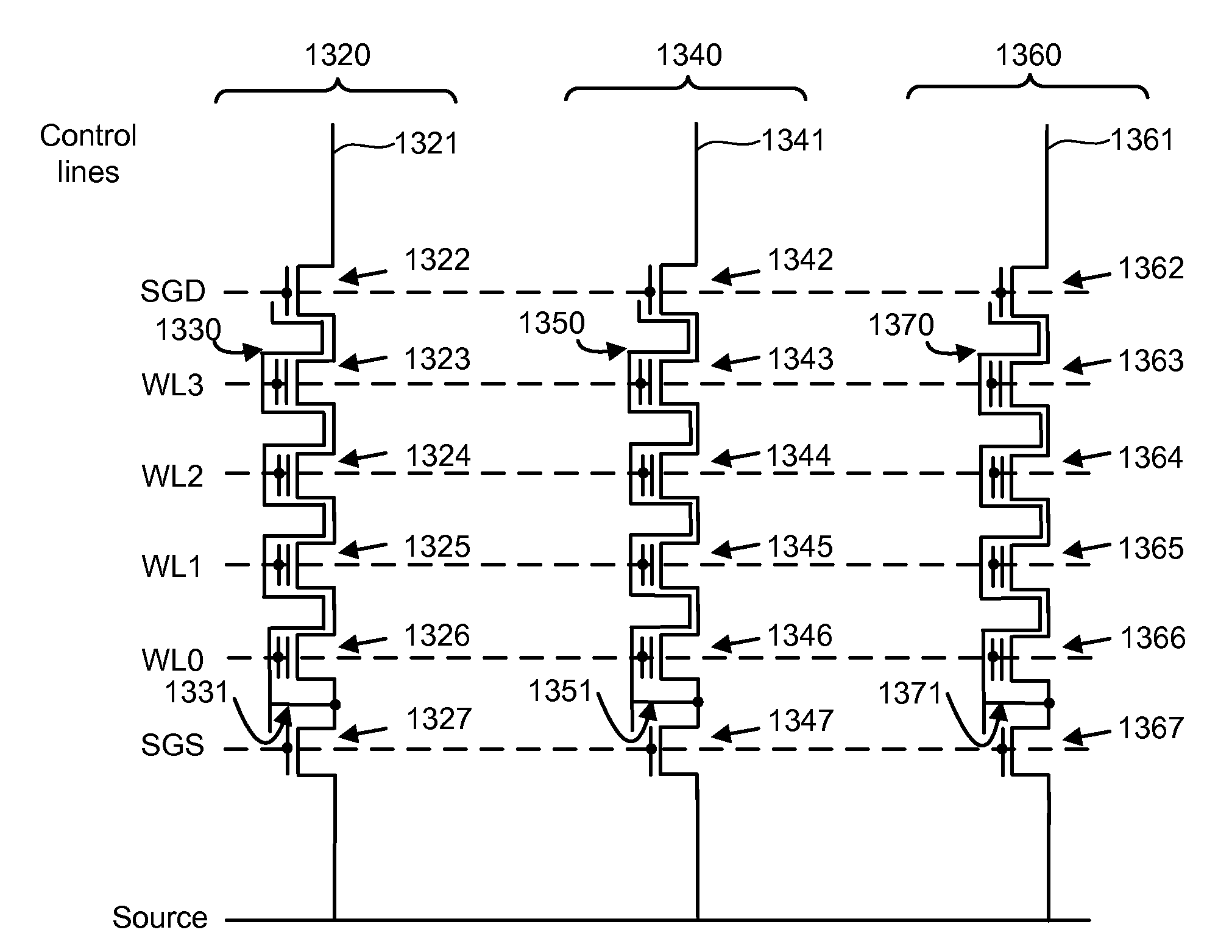 Non-volatile memory with boost structures