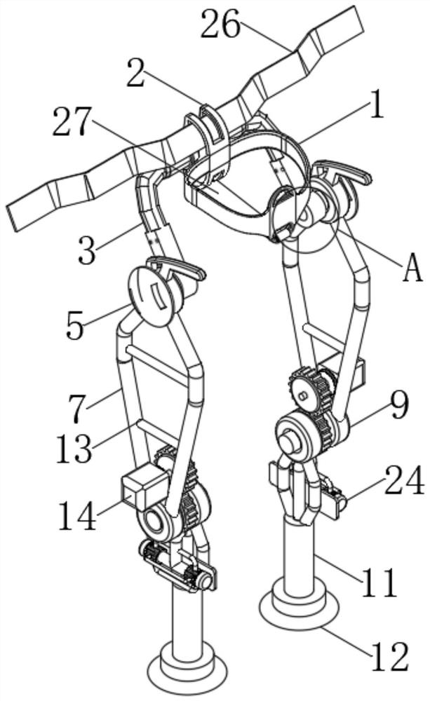 Wearable anti-toppling walking aid for shoulder joint rehabilitation training for orthopedic surgery