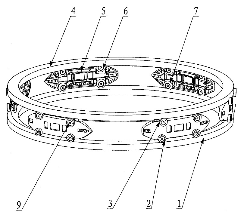 Shuttle ship and running orbit structure of plastic circular weaving machine