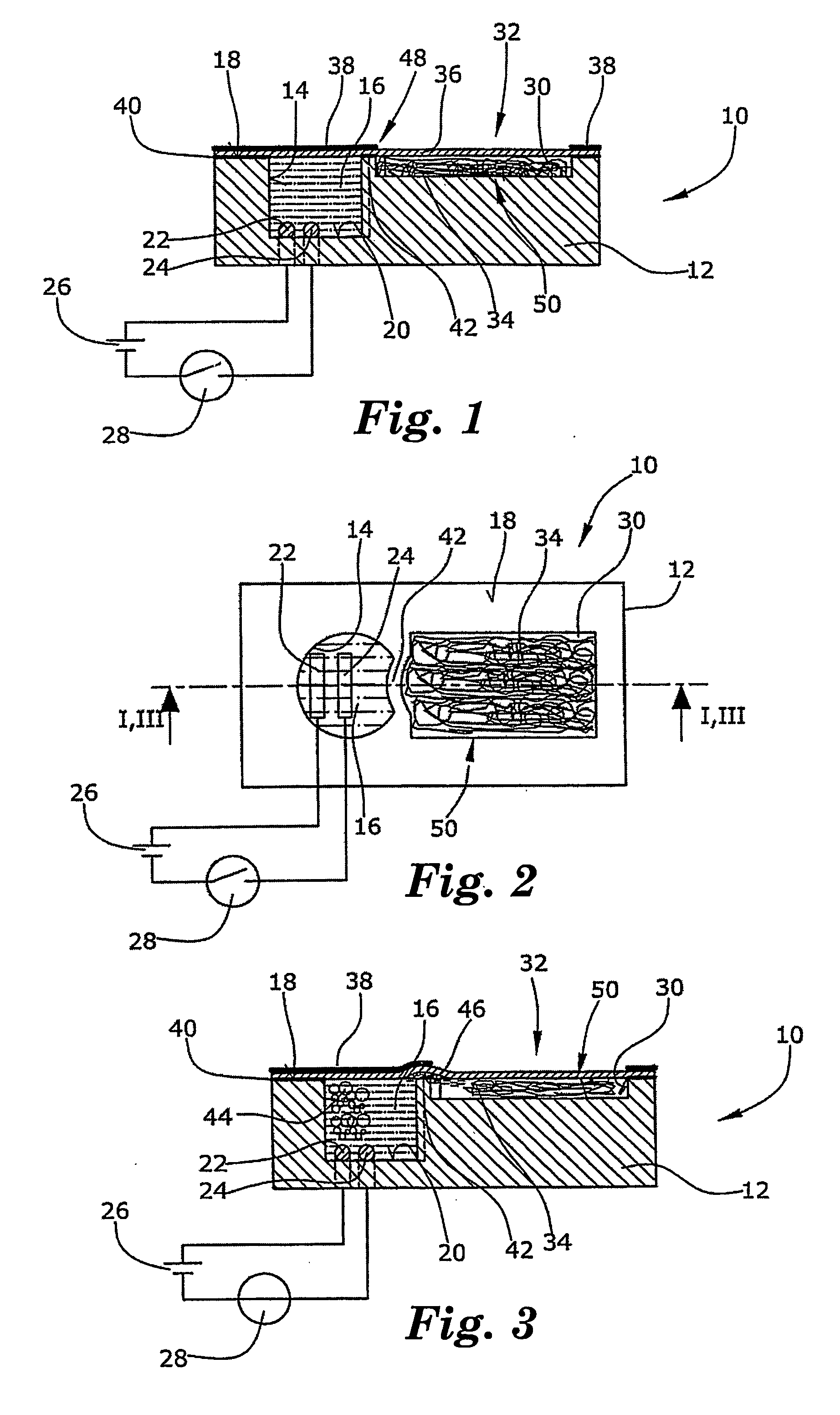 Display device for irreversibly switching from a first state to a second state