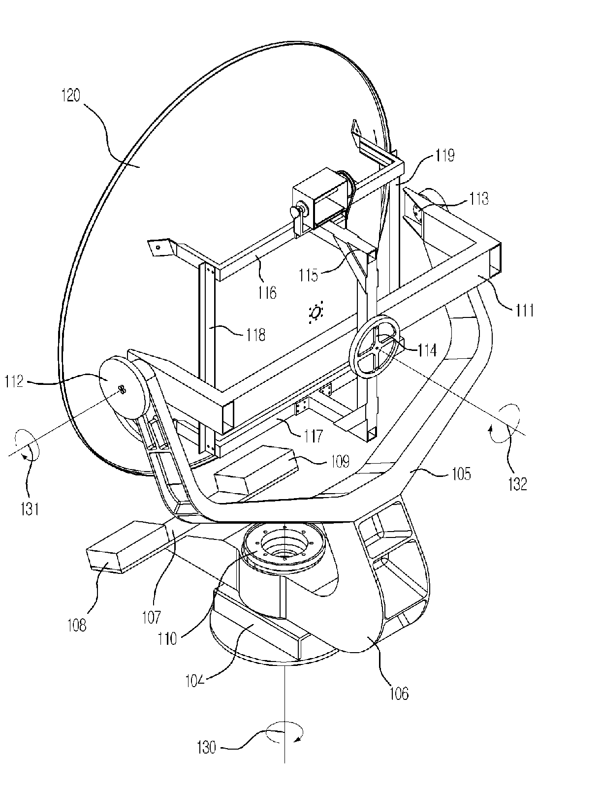 Pedestal Apparatus and Satellite Tracking Antenna Having the Same