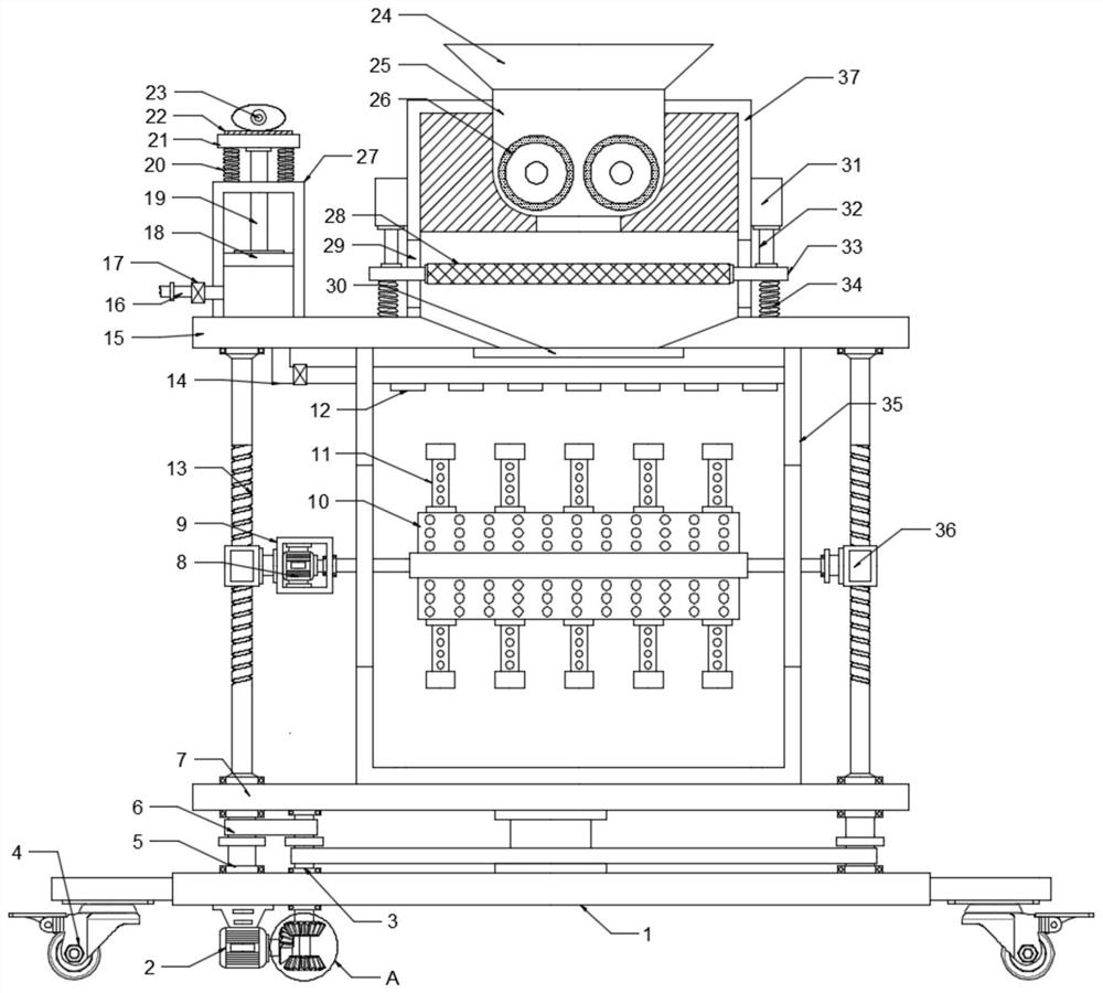 Dough kneading device for bread processing