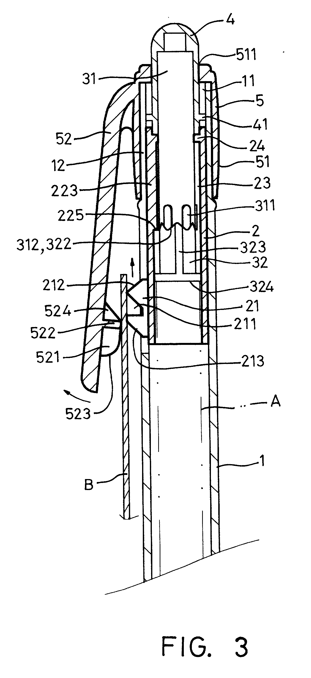 Pressing device for a pen