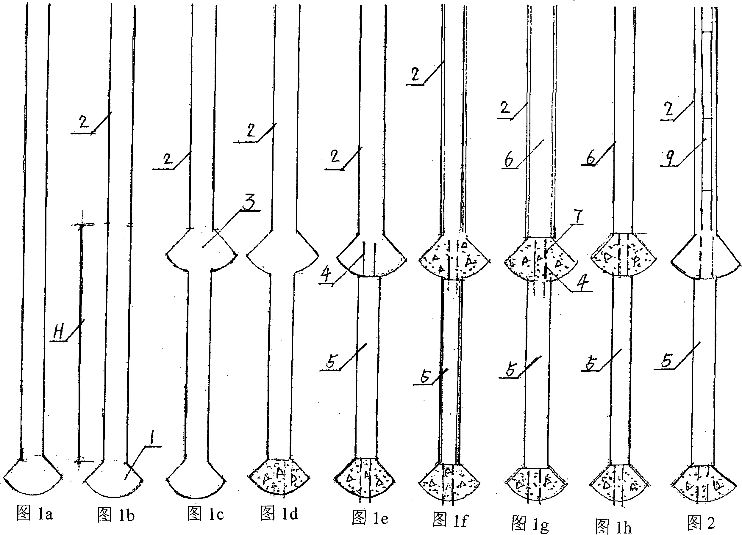 Extruding pile-forming method for multilevel expanding bottom pile