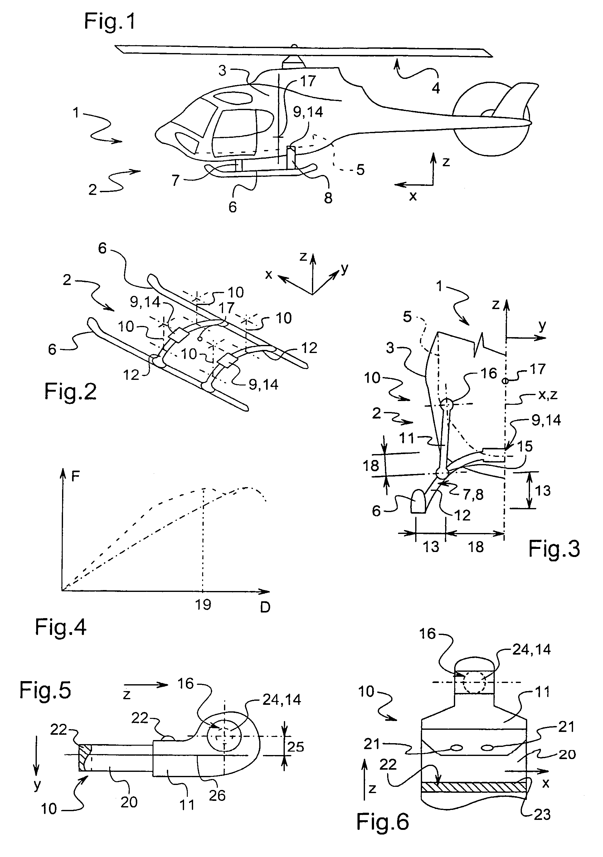 Undercarriage with anticrash and antiresonance skids for a rotary wing aircraft, and an aircraft