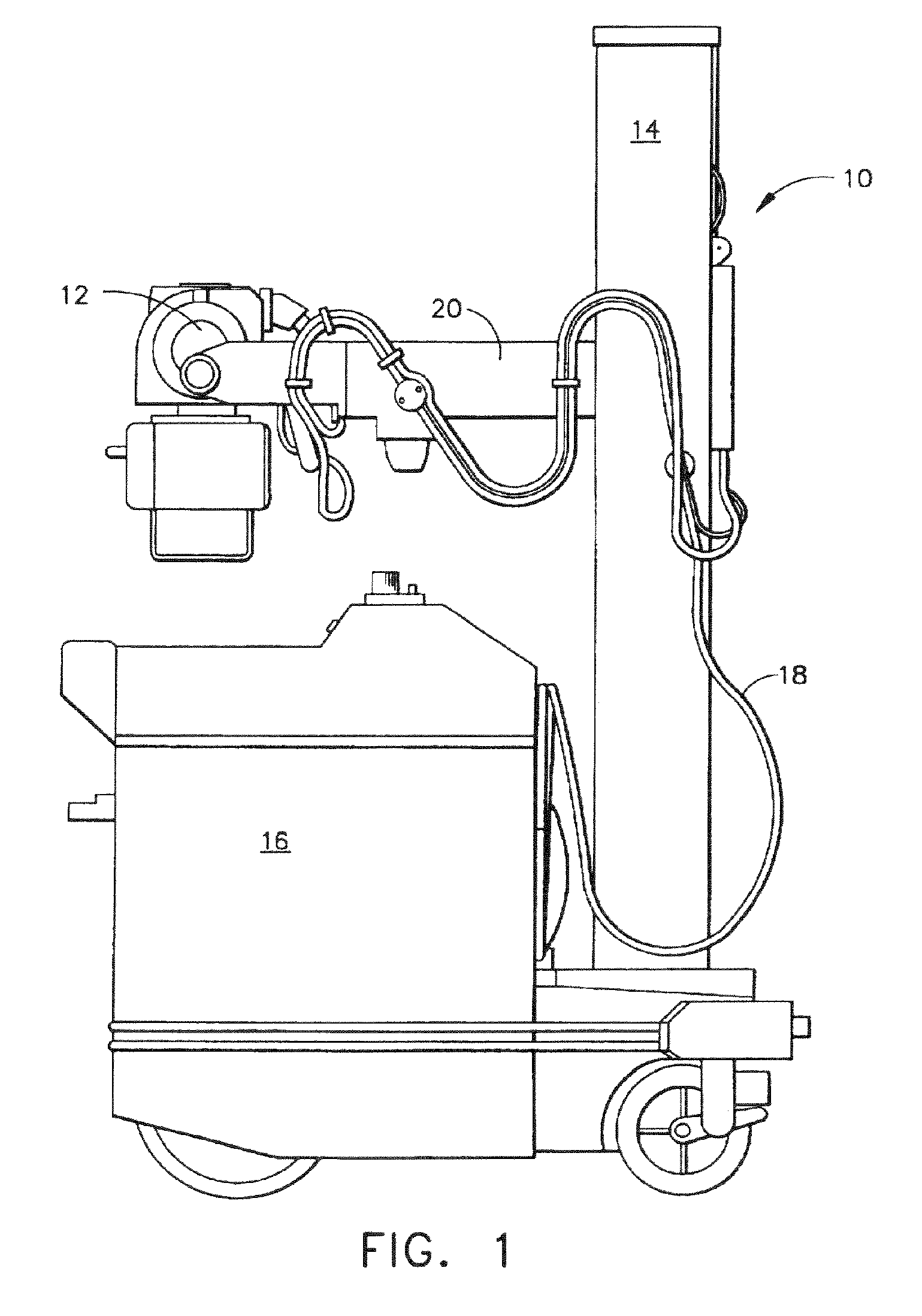 Radiation absorbing x-ray detector panel support