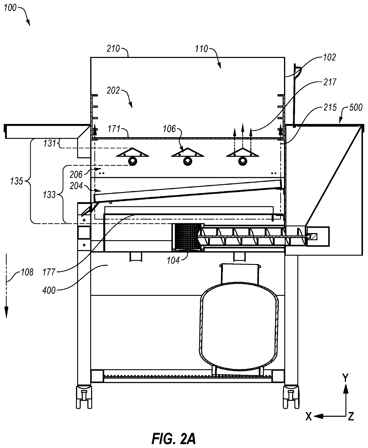 Cooking device having a lower door