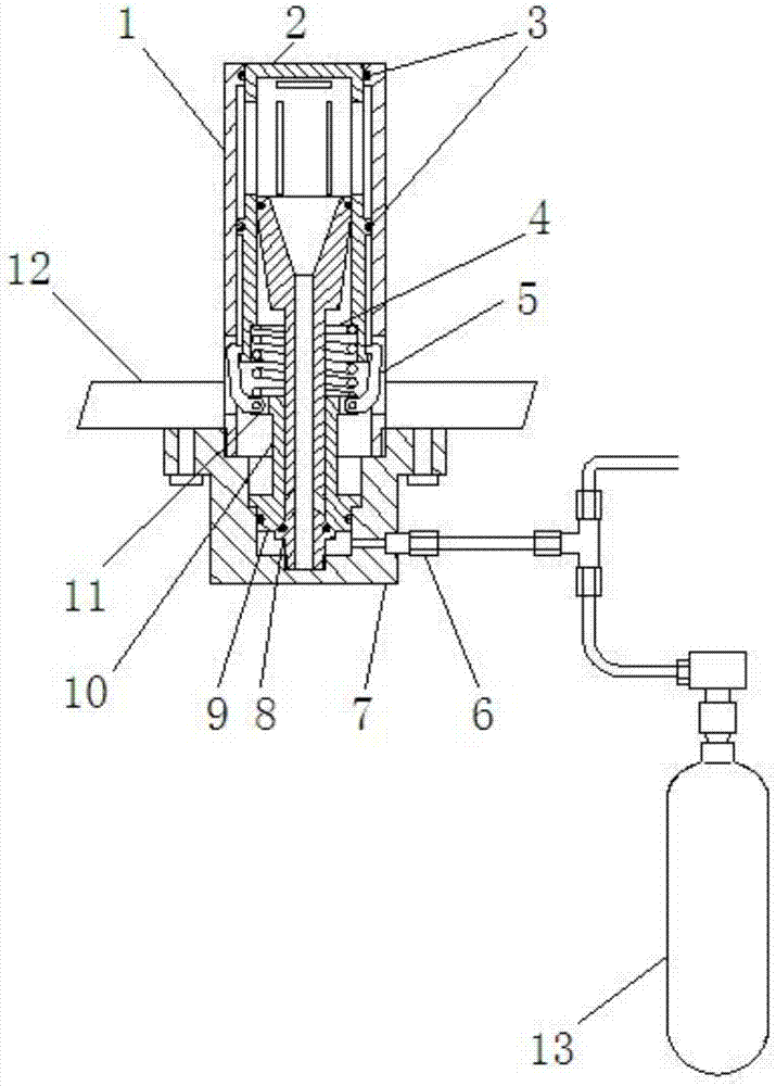 Built-in superfine dry powder fire-extinguishing device