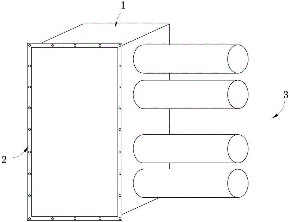 Heating pipeline connecting device of biomass particle burner