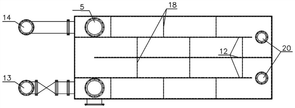 Split type blast furnace slag flushing water heat exchange device and method