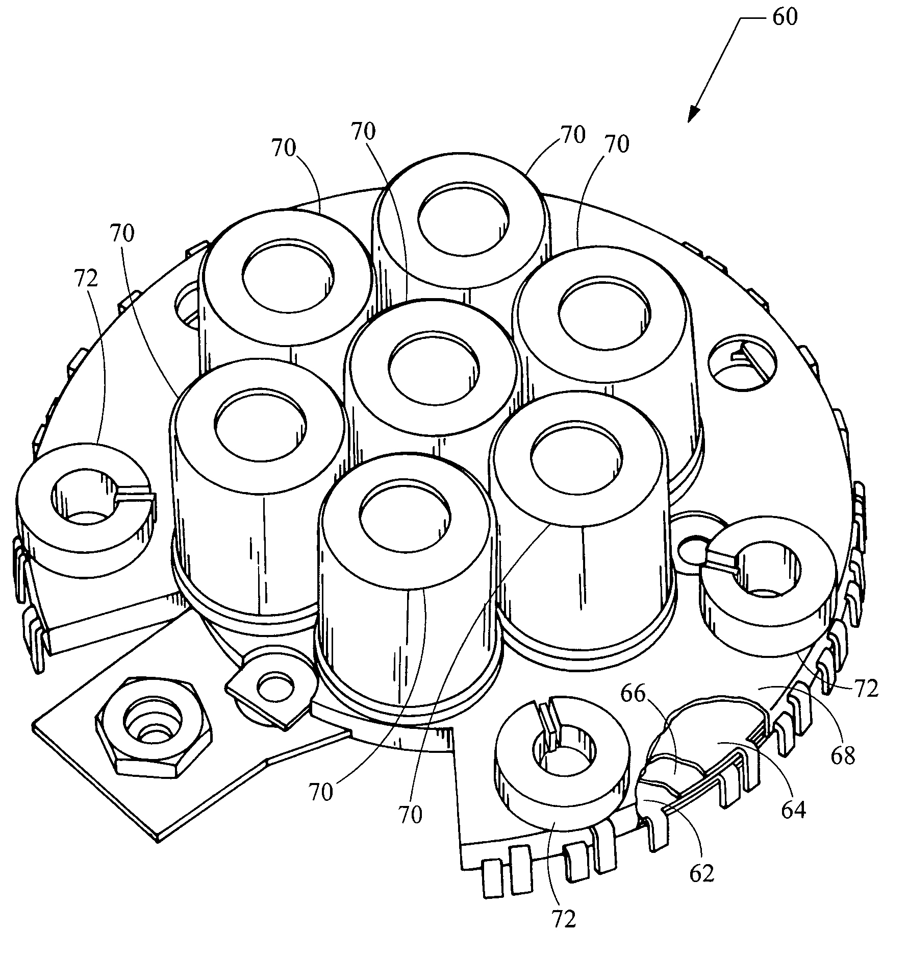 Electric machine with integrated electronics in a circular/closed-loop arrangement