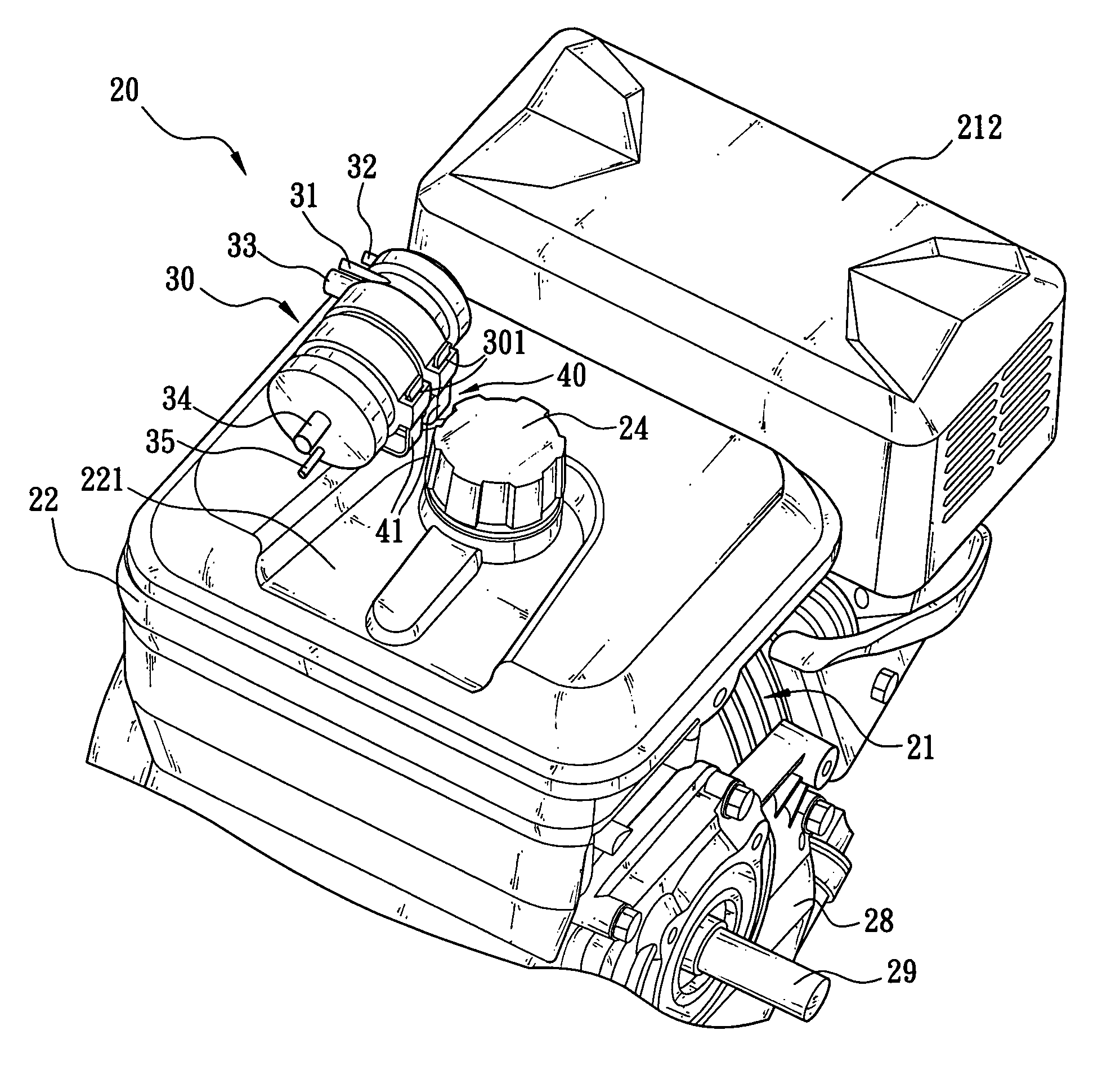 Gas filtering and recirculating device for general machine