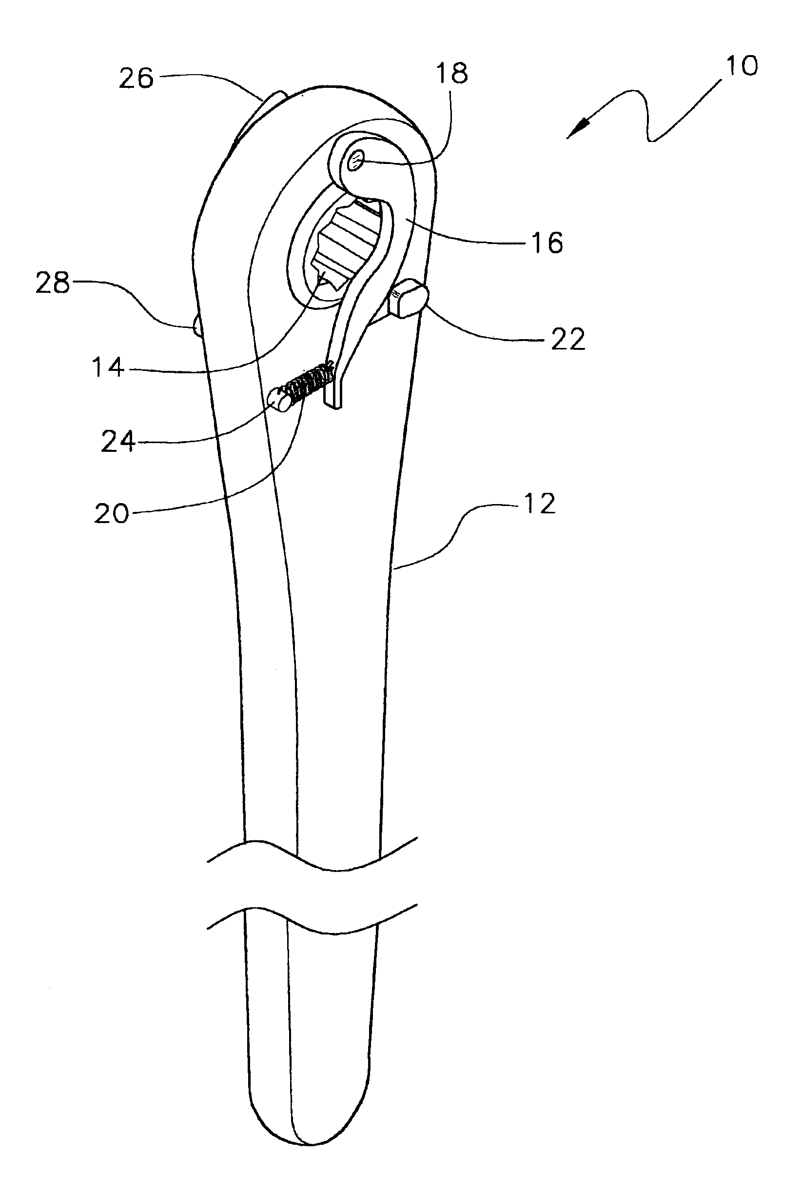 Ratchet wrench with nut-gripping clip