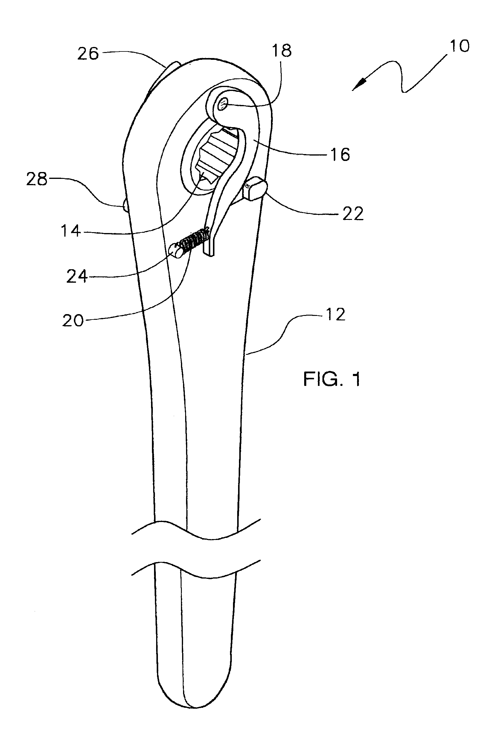 Ratchet wrench with nut-gripping clip