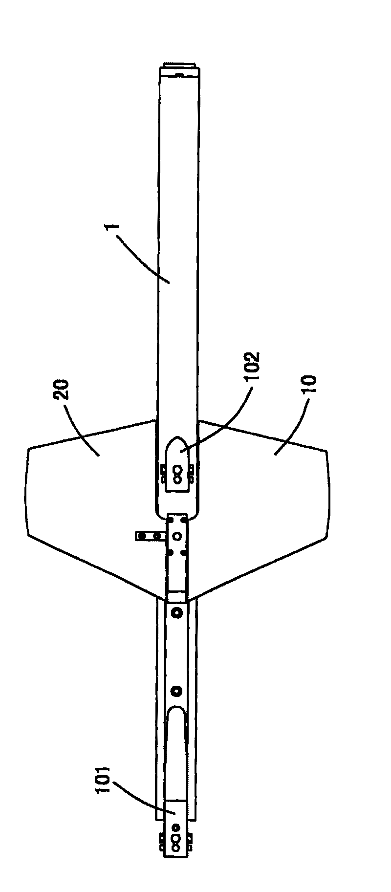 Marine tow line array double-wing automatic fixing depth device