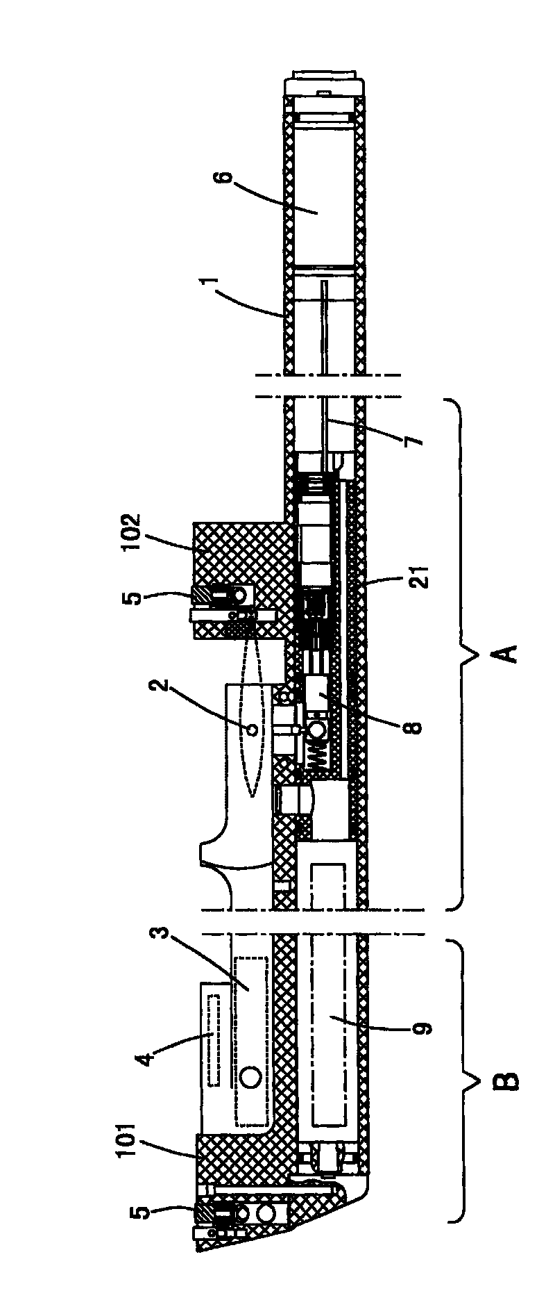 Marine tow line array double-wing automatic fixing depth device