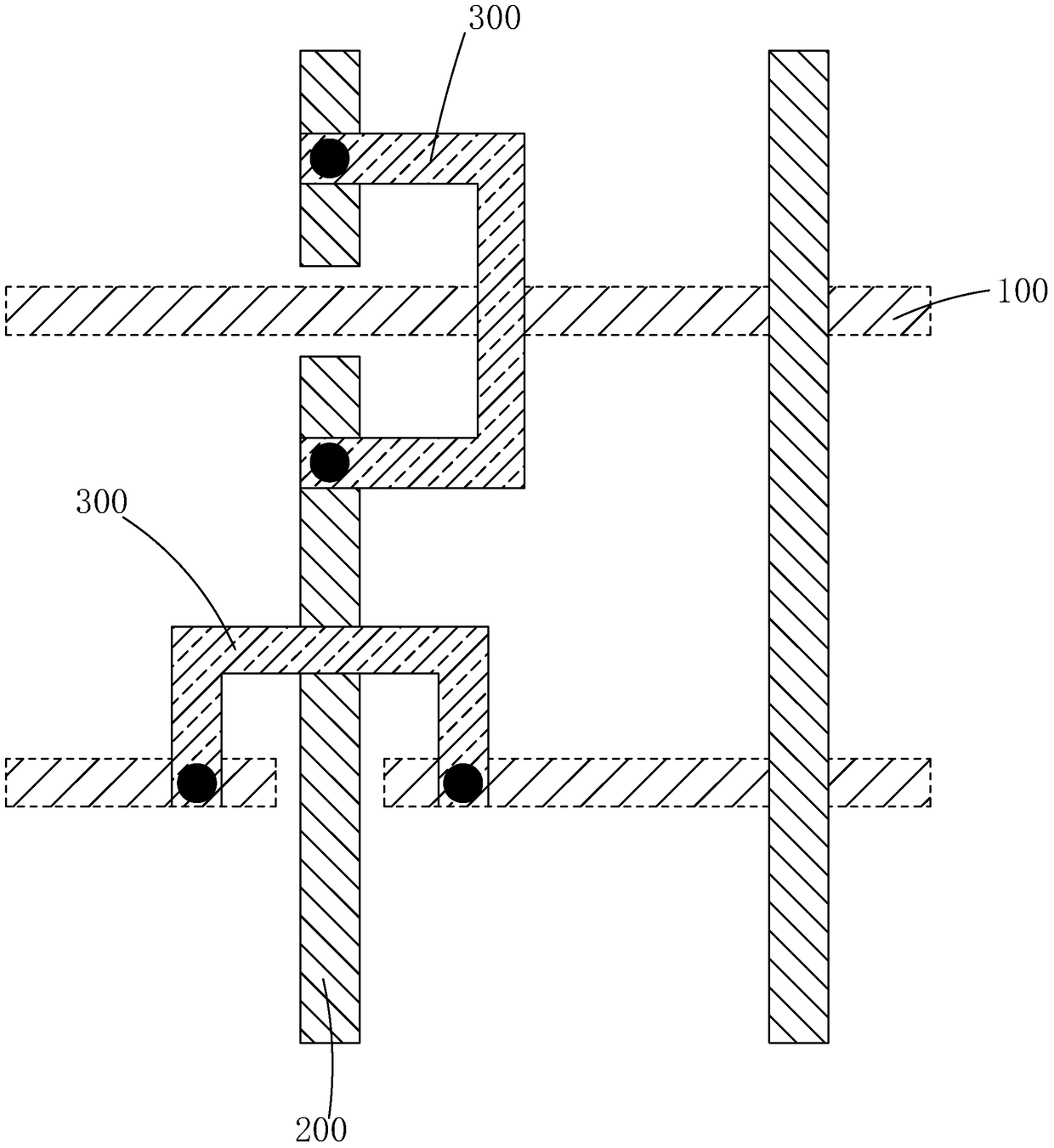 Array substrate structure and array substrate disconnection repair method