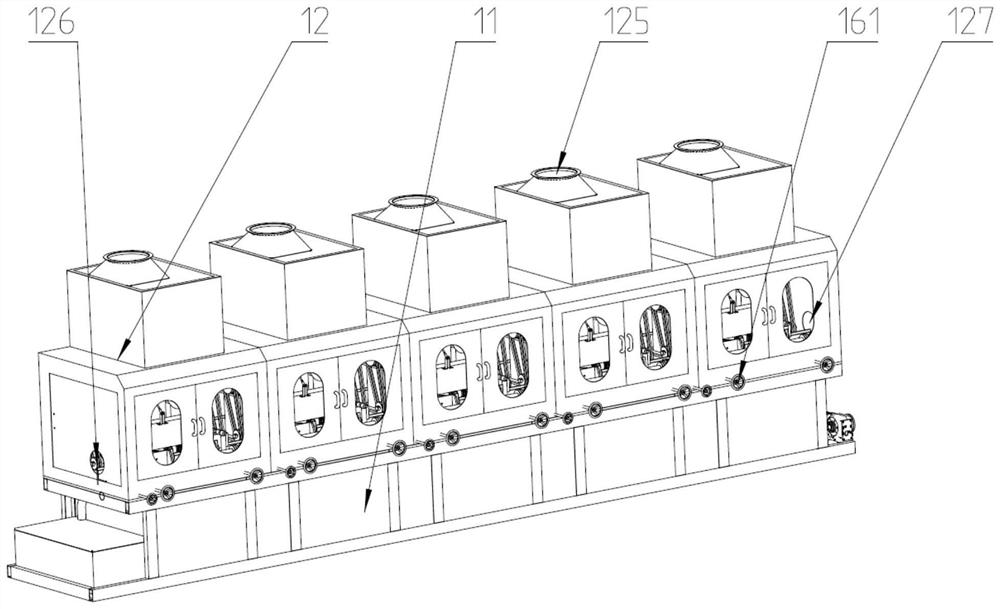 Closed environment-friendly pipe polishing machine with multiple filtering and dust removing functions