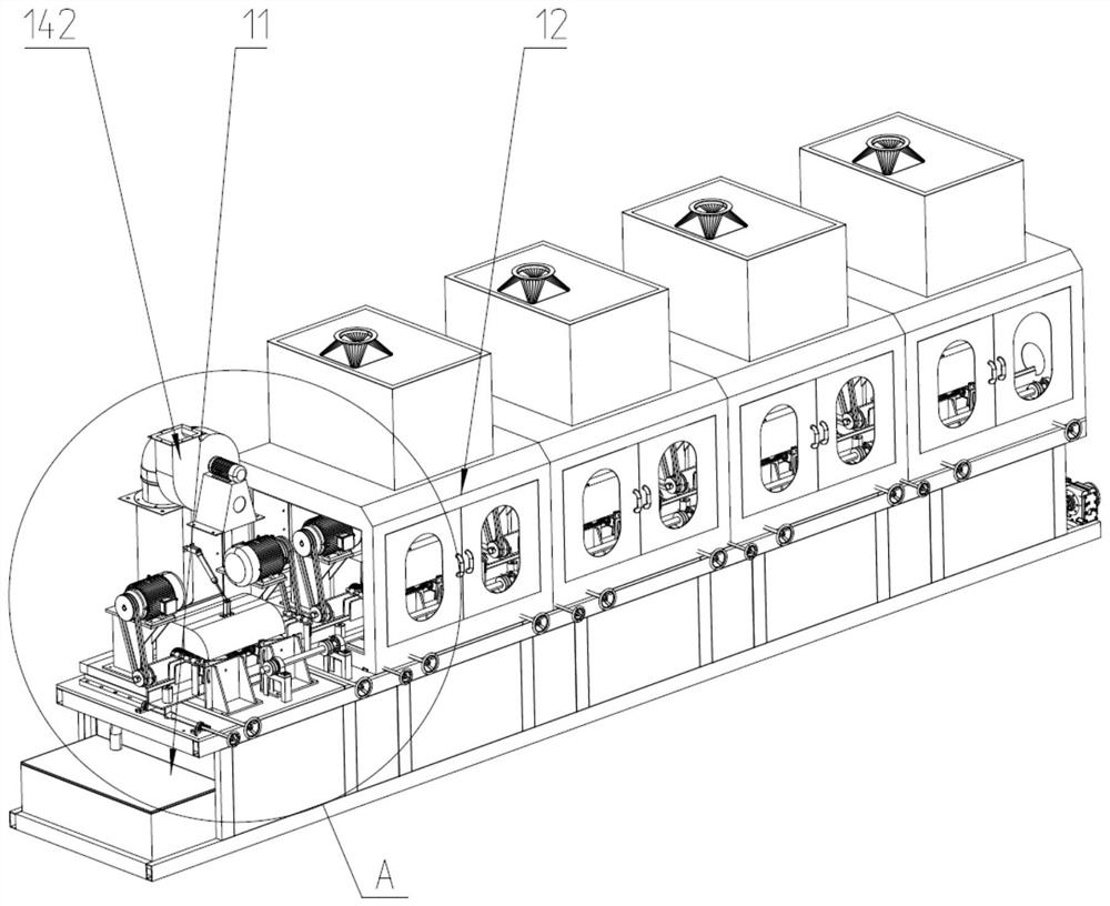 Closed environment-friendly pipe polishing machine with multiple filtering and dust removing functions