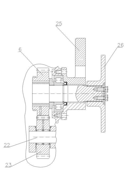 Transfer case of large tractor