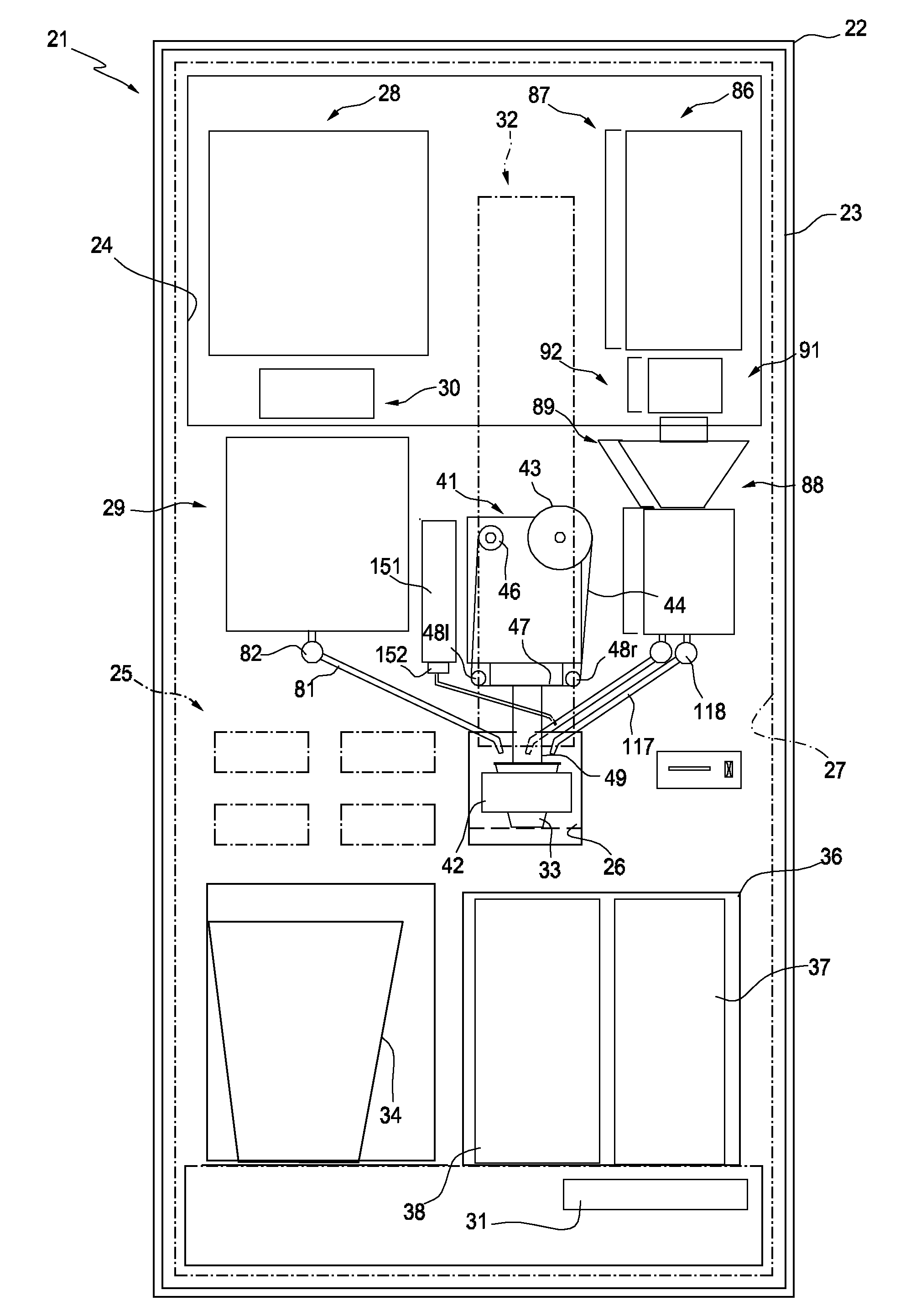 Automatic distributor for juices extracted from fresh fruit