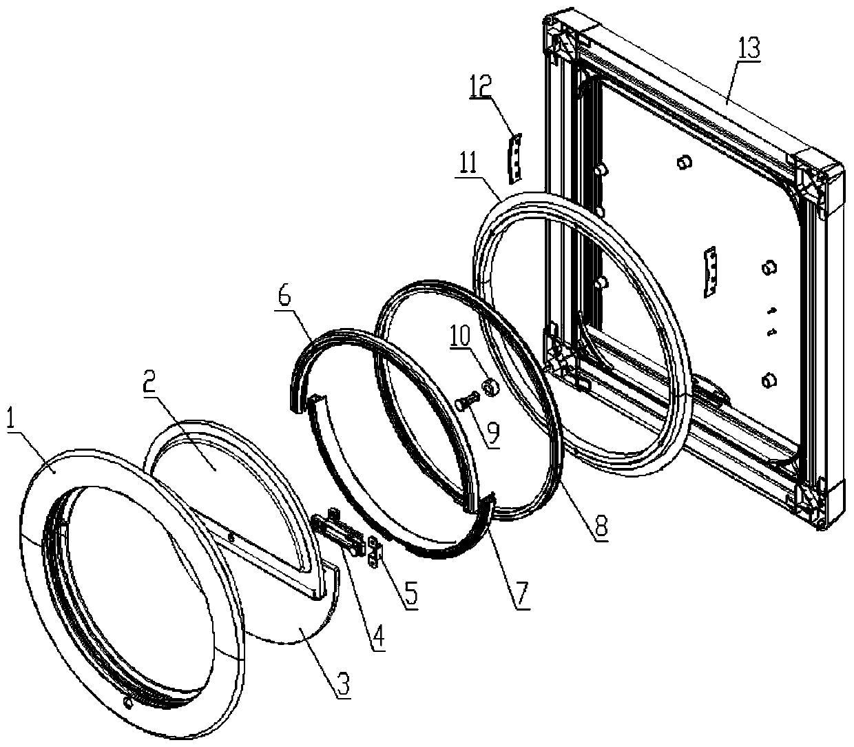 Circular safety window of recreational vehicle