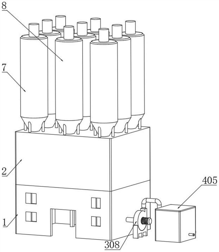 A dust removal equipment based on an environment-friendly concrete mixing plant