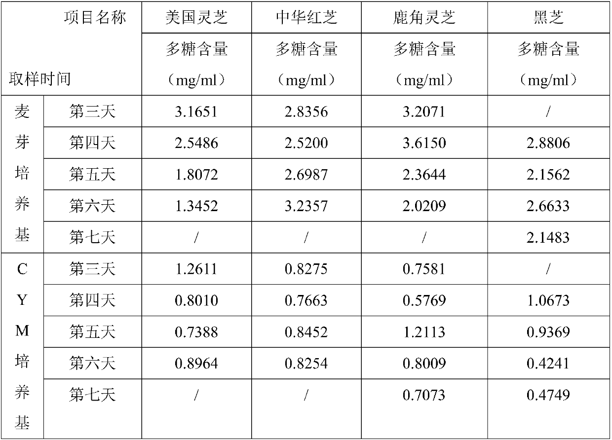 Ganoderma mycelium fermentation liquor with high ganoderma polysaccharide content and method for preparing ganoderma mycelium fermentation liquor