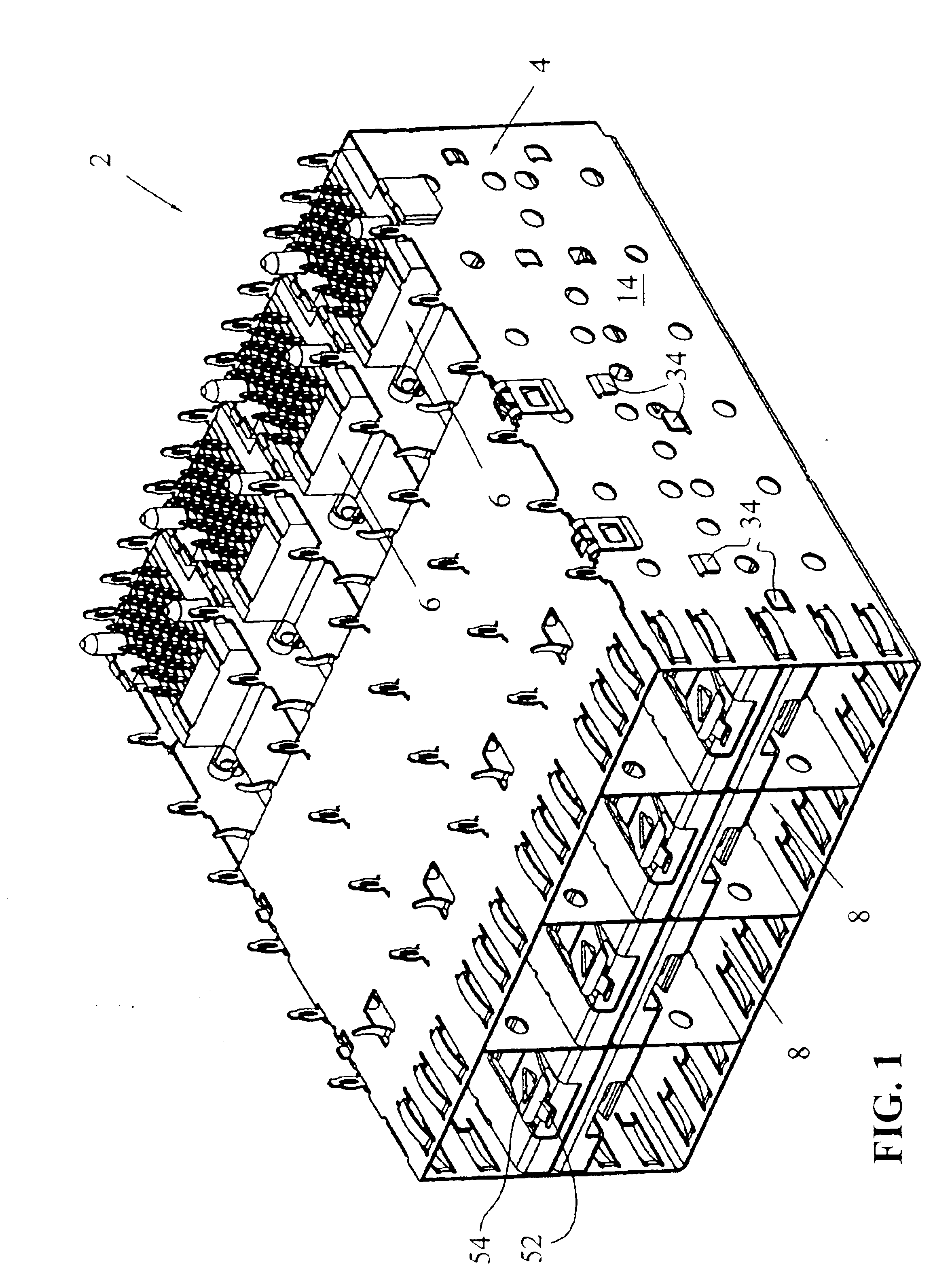 Stacked SFP connector and cage assembly