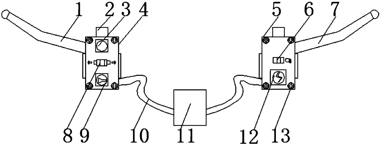 Motorcycle brake handle switch assembly