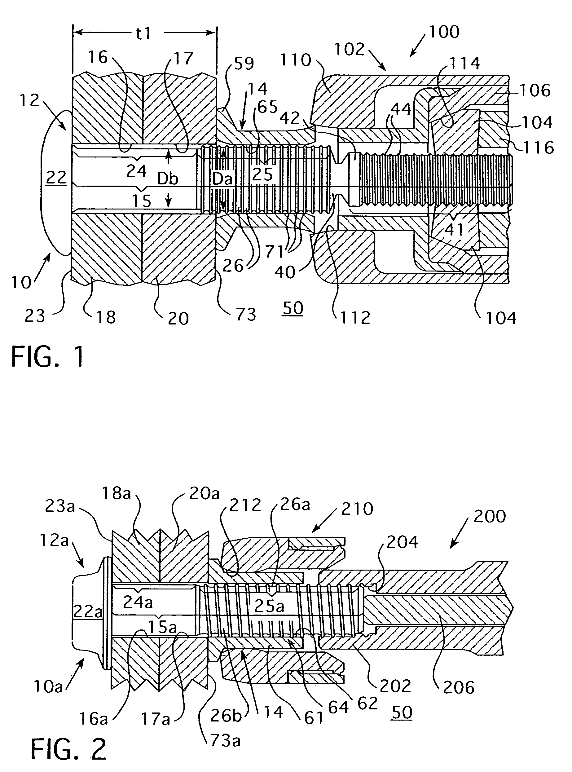 Low swage load fastening system and method