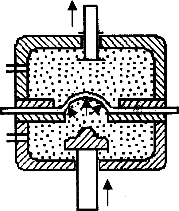 Sheet bar reciprocating type forming method based on force transferring by viscoelastic medium