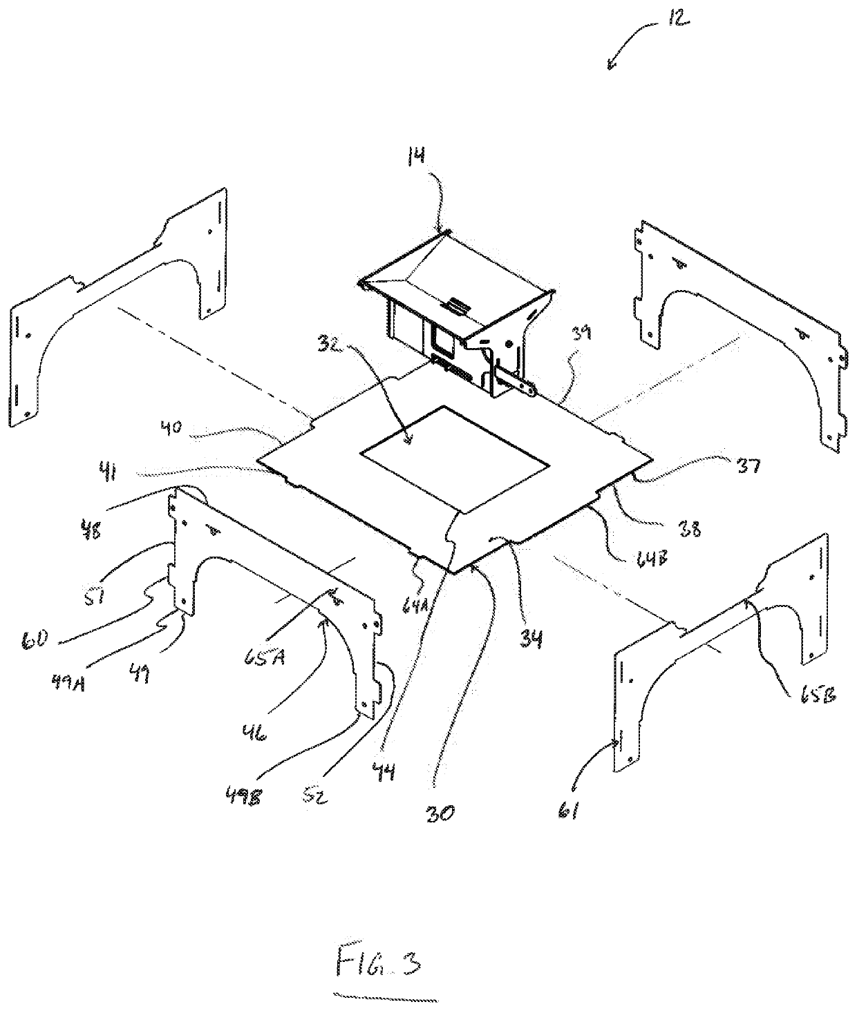 Kit comprising components made from planar sheet material for forming forge table and forge pot, and valve component for selectively communicating airflow source and forge pot