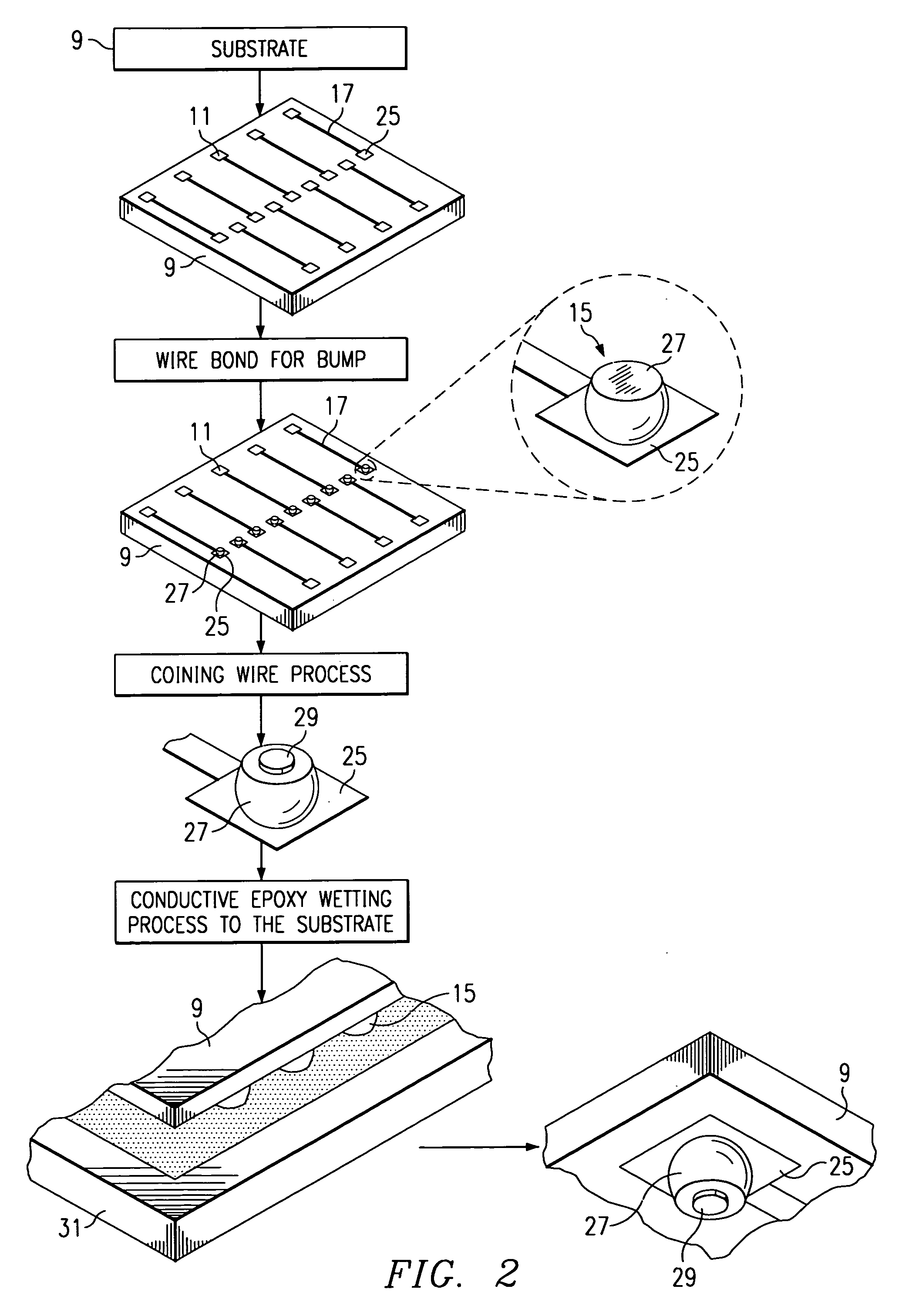 Stud-cone bump for probe tips used in known good die carriers